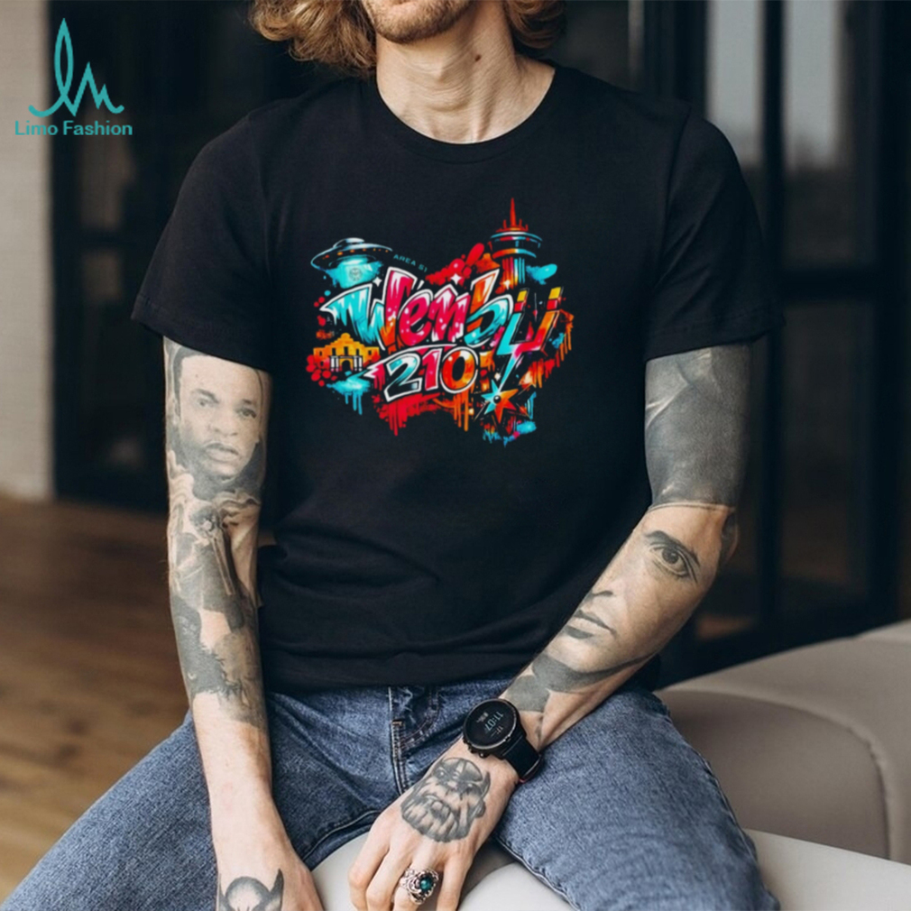 Wemby 210 San Antonio Graffiti Style Alien Basketball T Shirt Wemby 210 San Antonio Graffiti Style Alien Basketball T Shirt
