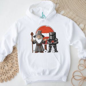 Wizard And Black Knight Fantasy Meme Road Sign Adventure T Shirt