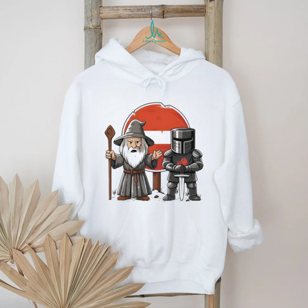 Wizard And Black Knight Fantasy Meme Road Sign Adventure T Shirt Wizard And Black Knight Fantasy Meme Road Sign Adventure T Shirt