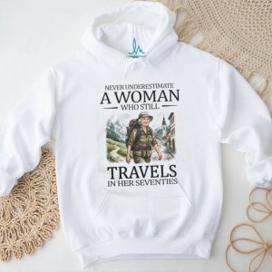 Woman Traveler Seventies Theme Global Travel Active Senior T Shirt