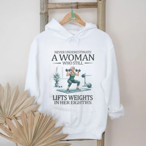 Woman Weightlifter Eighties Theme Gym Fitness Active Senior T Shirt