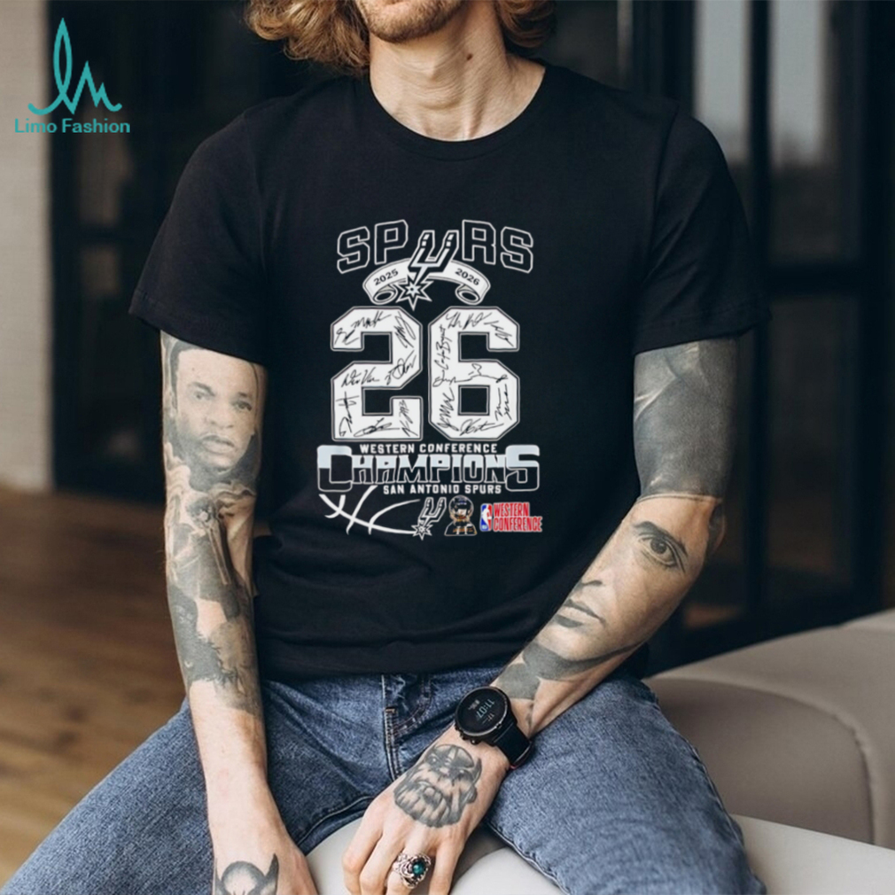 2025 2026 Western Conference Champions San Antonio Spurs signature shirt 2025 2026 Western Conference Champions San Antonio Spurs signature shirt