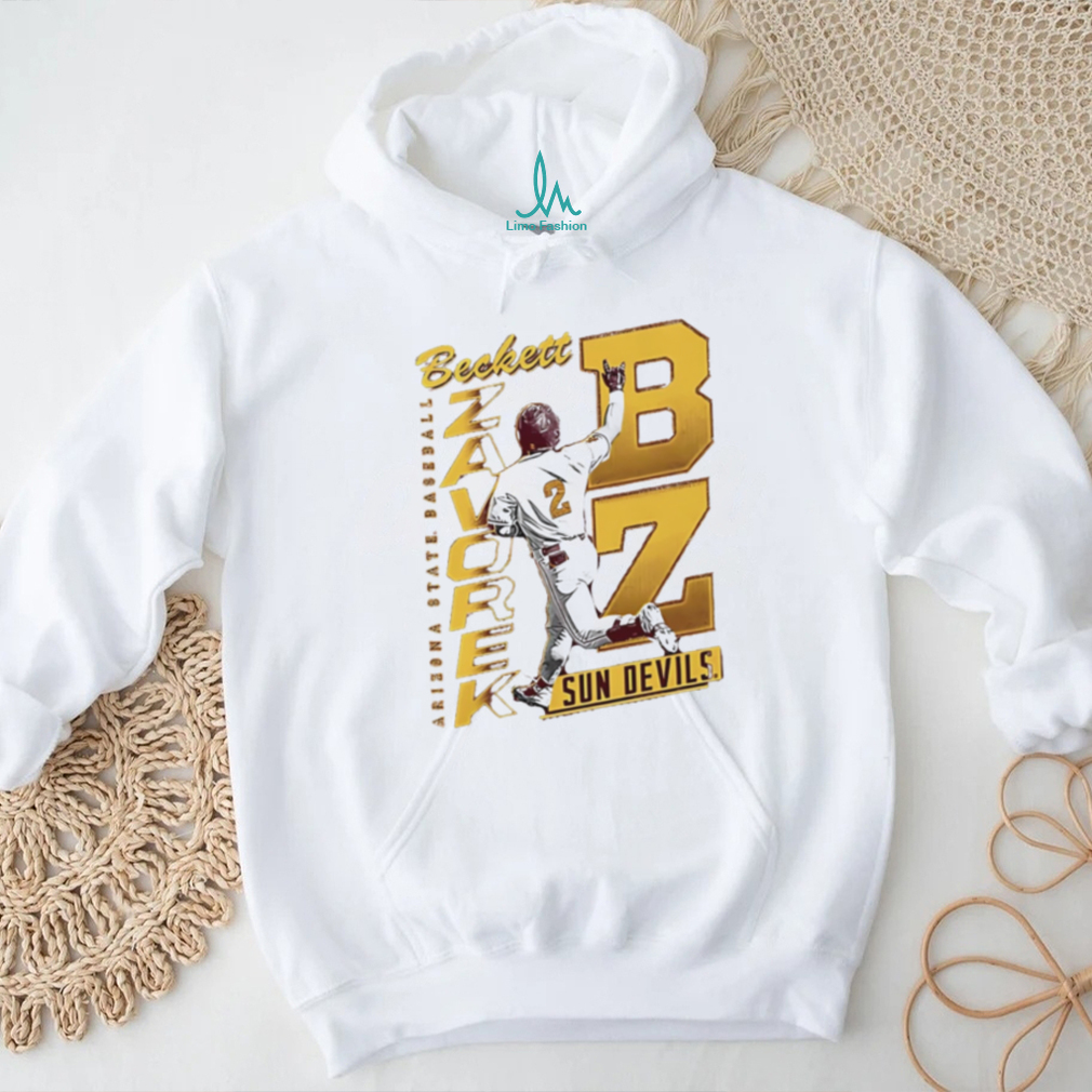 Arizona State Sun Devils Baseball Beckett Zavorke BZ number illustration shirt Arizona State Sun Devils Baseball Beckett Zavorke BZ number illustration shirt