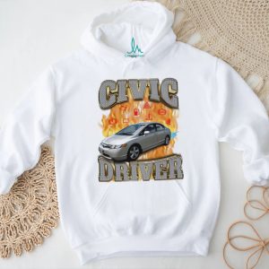 Civic driver car on flame graphic shirt