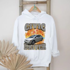 Civic driver car on flame graphic shirt
