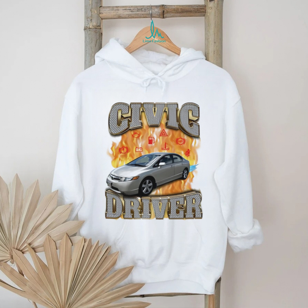 Civic driver car on flame graphic shirt Civic driver car on flame graphic shirt