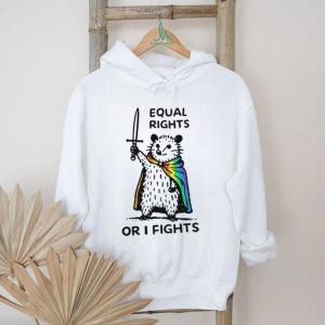 Equal rights or I fights possum wearing pride cape graphic shirt