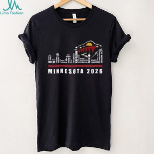 Minnesota Wild Hockey 2026 Team Roster Skyline Graphic Shirt