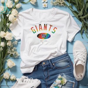 New York Giants Pride Month Rainbow logo shirt