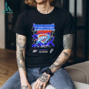OKC Thunders vs San Antonio Spurs 2026 NBA Western Conference Finals Playoffs Thunderstorm graphic shirt