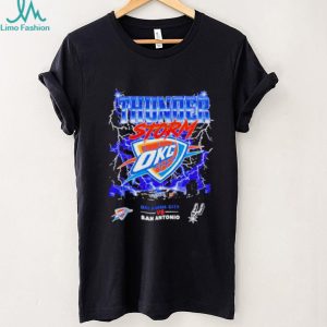 OKC Thunders vs San Antonio Spurs 2026 NBA Western Conference Finals Playoffs Thunderstorm graphic shirt
