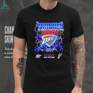 OKC Thunders vs San Antonio Spurs 2026 NBA Western Conference Finals Playoffs Thunderstorm graphic shirt