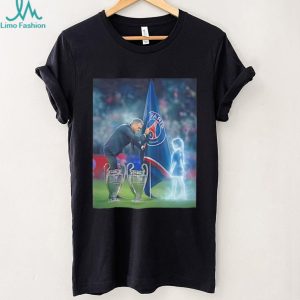 Paris Saint germain Luis Enrique with trophies illustration shirt.