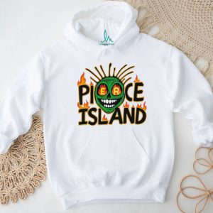 Spooky Island pierce Island green skull graphic shirt