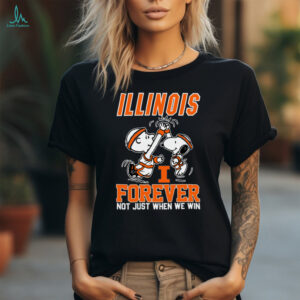 Snoopy High Five Charlie Brown Illinois Fighting Illini Basketball Forever Not Just When We Win Shirt Black