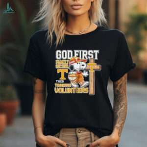 Snoopy God first family second then Tennessee Volunteers shirt