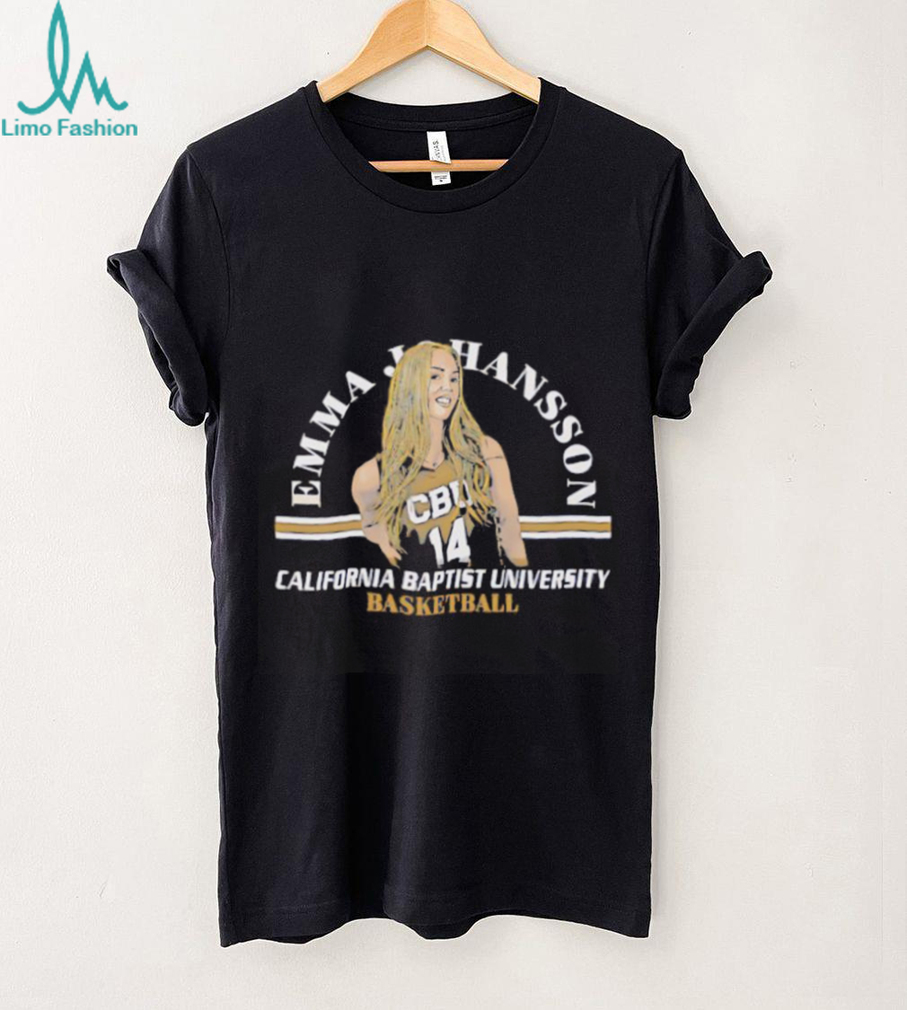 Emma Johansson Cal Baptist basketball cartoon shirt