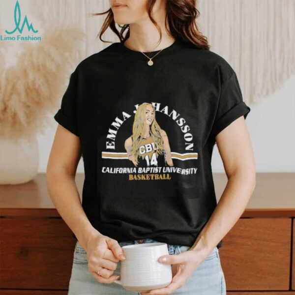 Emma Johansson Cal Baptist basketball cartoon shirt