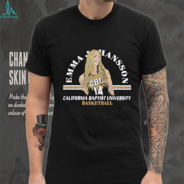 Emma Johansson Cal Baptist basketball cartoon shirt