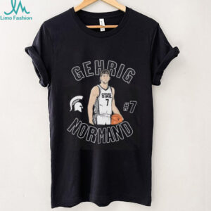 Gehrig Normand MSU men’s basketball illustrated cartoon shirt.