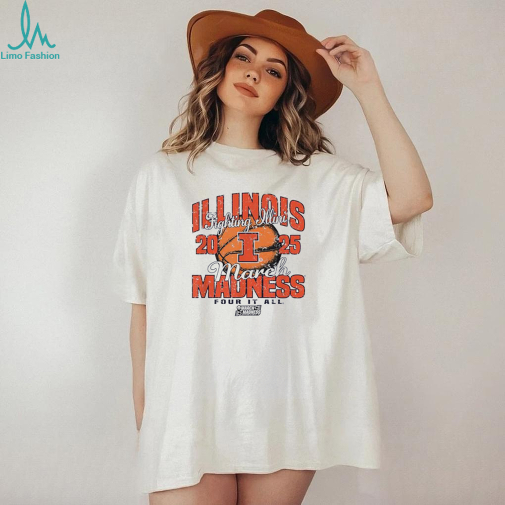 Illinois Fighting Illini March Madness 2025 Women’s Basketball Four It All shirt Illinois Fighting Illini March Madness 2025 Women’s Basketball Four It All shirt