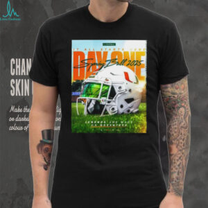 MiamiHurricanes It All Starts Here Day One Spring Ball 2025 Legends Are Made On Greentree Helmet Poster T Shirt