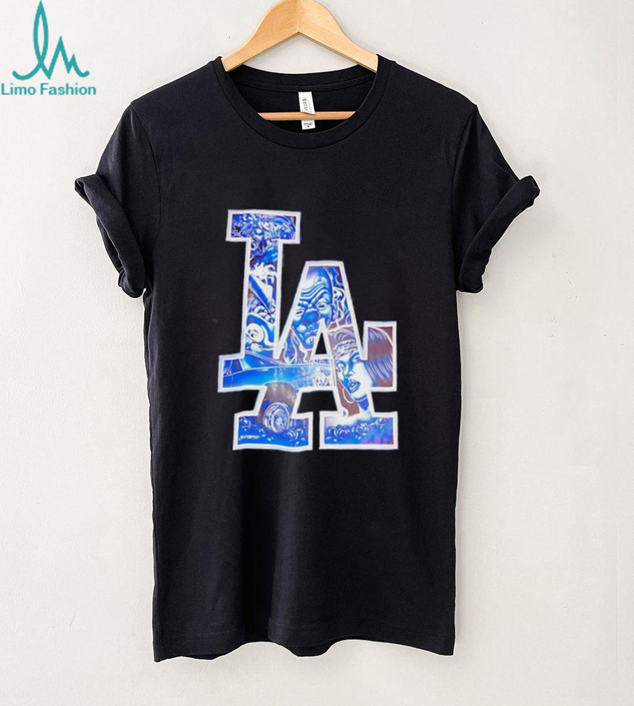 LA Dodgers Gangster Clown Blue Camo Streetwear Shirt