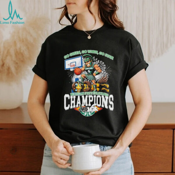 Michigan State Spartans Stomp Iowa Hawkeyes Go Green Go White Go State Big 10 Champions 2025 Mascot T shirts