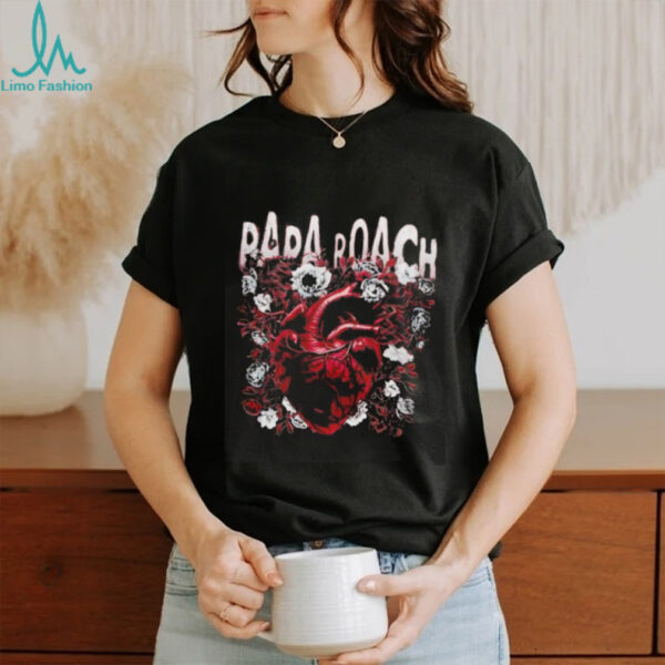 Papa Roach heart and roses shirt