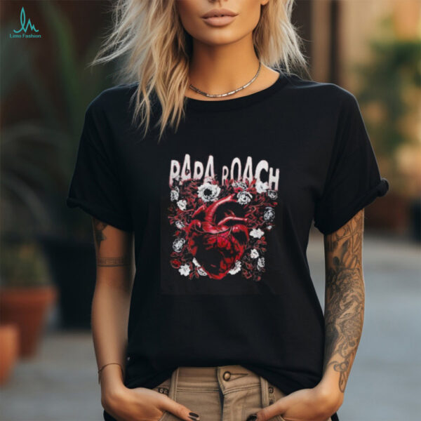 Papa Roach heart and roses shirt