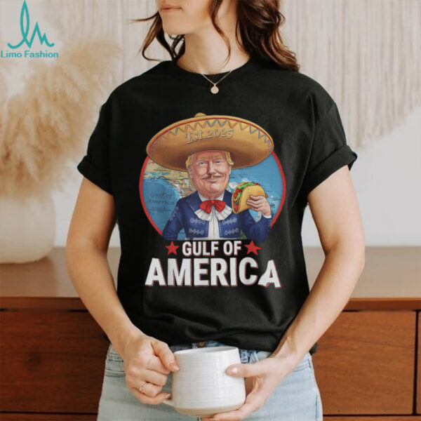 Retro Gulf Of USA America Est 2025 American Flag Gulf Mexico T Shirt