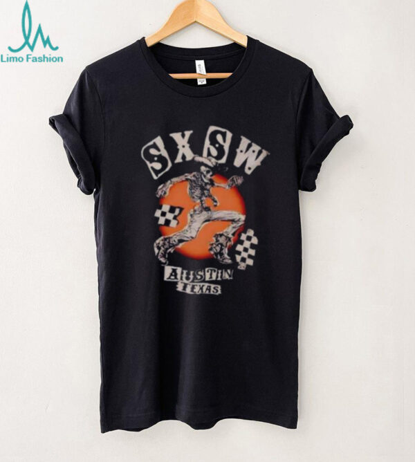 SXSW Austin Texas Skeleton Cowboy Unisex T shirt