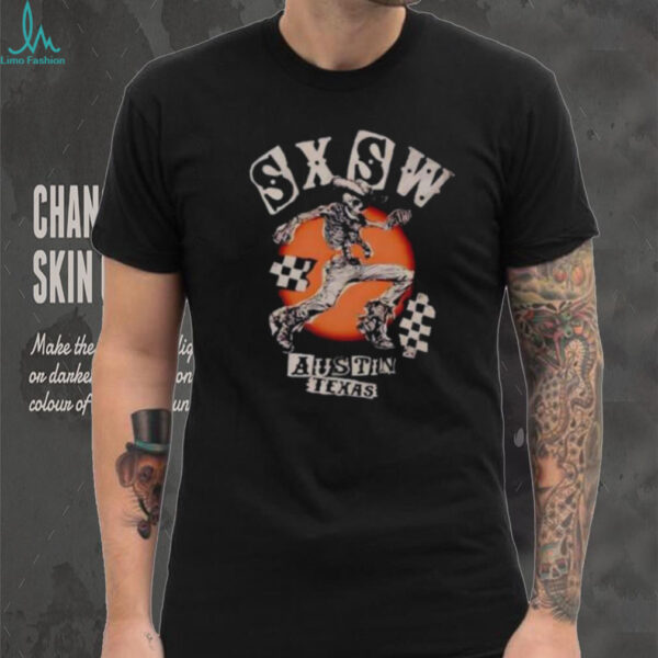 SXSW Austin Texas Skeleton Cowboy Unisex T shirt