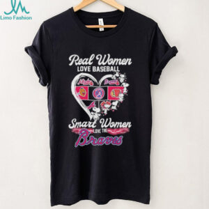 Snoopy Real Women Love Baseball Smart Women Love The Atlanta Braves Heart T shirts