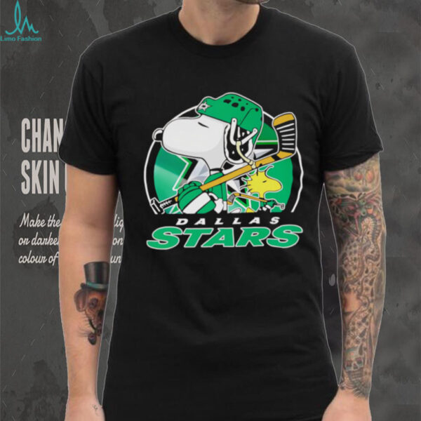 Snoopy and Woodstock Dallas Stars hockey shirt