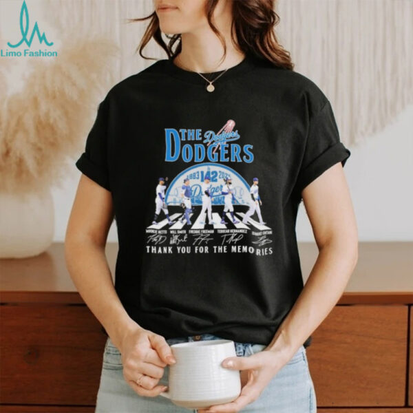 The Los Angeles Dodgers 1883 2025 142th Thank You For The Memories Signatures T shirts