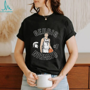 Gehrig Normand MSU men’s basketball illustrated cartoon shirt.