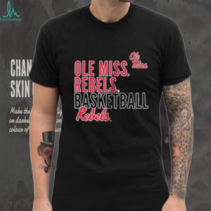 Ole Miss basketball text logo overlay shirt