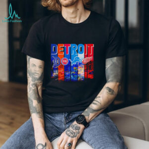 Skyline Detroit city sports logo team shirt