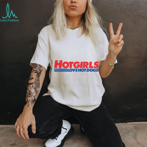 Hot Girls Love Hot Dogs Costco parody logo shirt