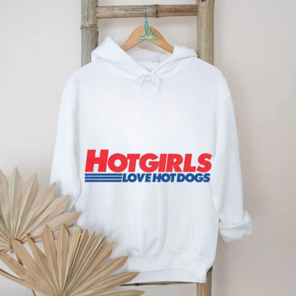 Hot Girls Love Hot Dogs Costco parody logo shirt