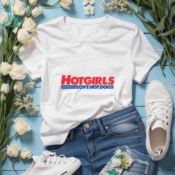 Hot Girls Love Hot Dogs Costco parody logo shirt