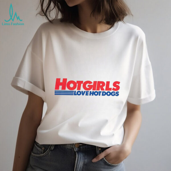 Hot Girls Love Hot Dogs Costco parody logo shirt