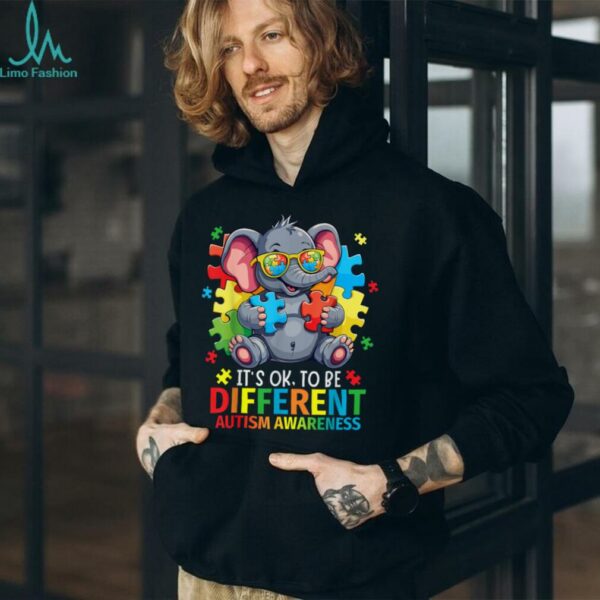 It’s Okay To Be Different Autism Awareness Cute Elephant T Shirt