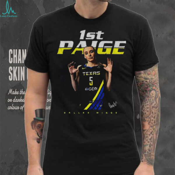 Paige Bueckers Dallas Wings basketball 1st signature WNBA shirt