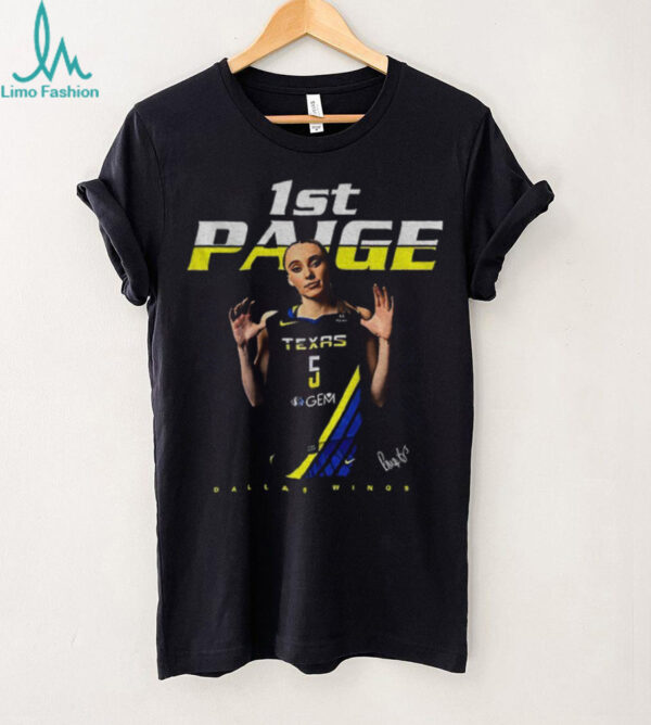 Paige Bueckers Dallas Wings basketball 1st signature WNBA shirt