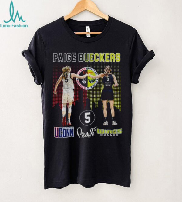 Paige Bueckers Huskies Uconn and Dallas Wings #5 WNBA shirt