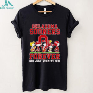 Peanuts characters Oklahoma Sooners forever not just when we win shirt