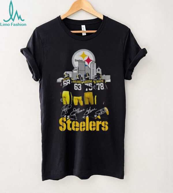 Pittsburgh Steelers football team players skyline signature shirt