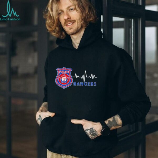 Police heart rate Texas Rangers shirt